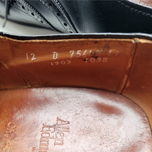 Allen Edmonds Chester Full Brogue Wingtip Black Oxford Dress Shoes 12D 12 main image 5